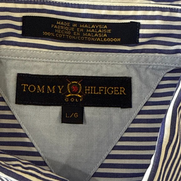 Tommy Hilfiger Golf Men's Striped Button Down Long Sleeve Shirt L/G - Picture 4 of 7